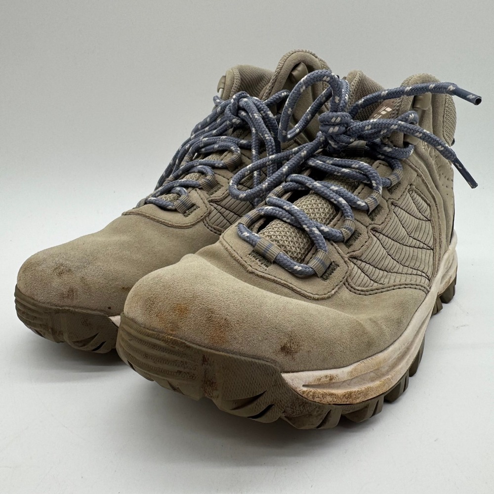 Columbia Women's Size 8.5 Waterproof Mid Hiking Boots Tan Gray Trail Shoes